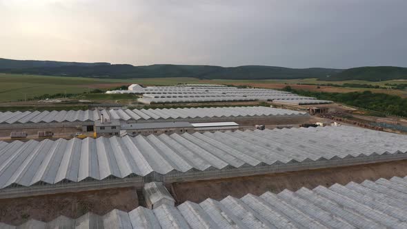 Industrial Greenhouses Aerial View