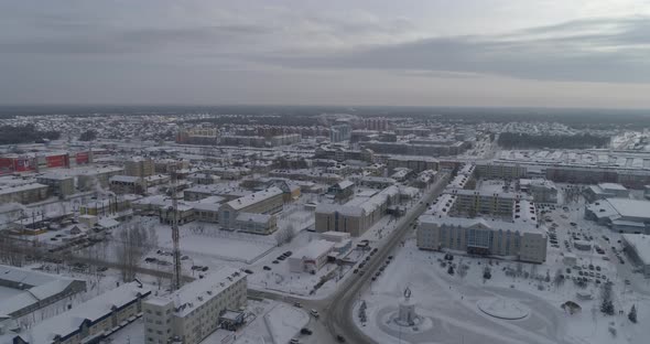 Aerial view of winter city 02