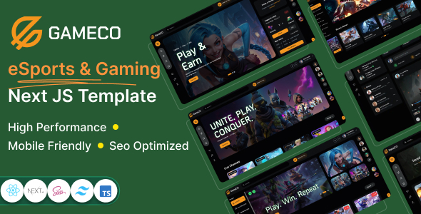 Gameco - eSports and Gaming React Next JS Template