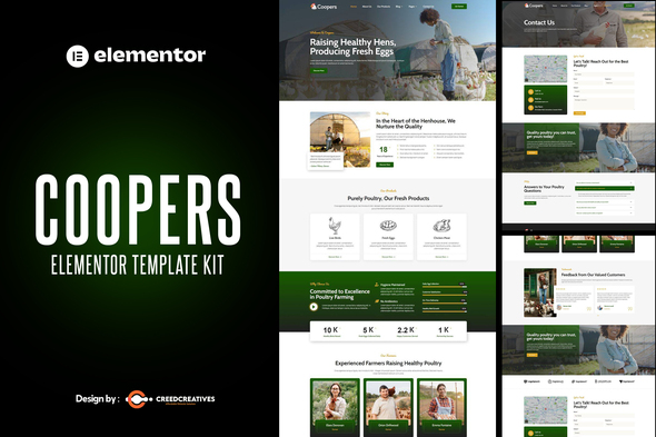 Coopers - Poultry Farm Elementor Template Kit