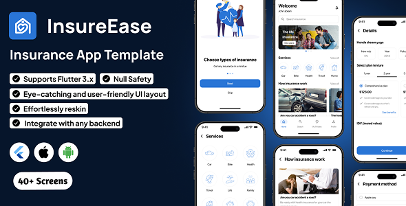 InsureCare App UI Template | Insurance Services App in Flutter | SafeGuard App Template