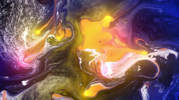 Vibrant macro footage of paint and ink