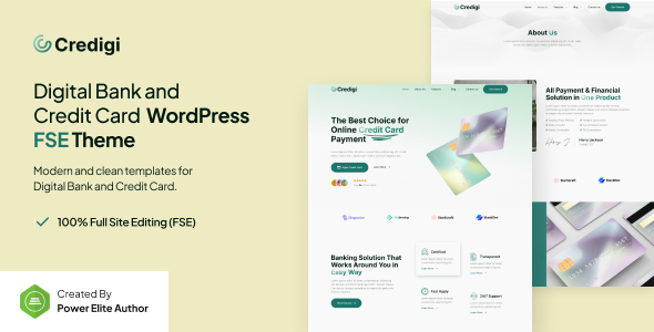 Credigi – Digital Bank & Credit Card Gutenverse FSE WordPress Theme