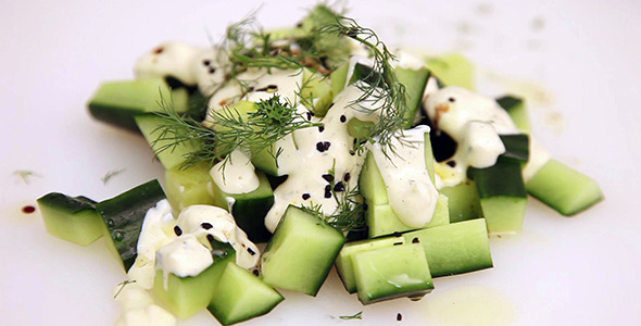 Preparing Cucumber Dill Salad
