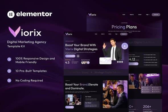 Viorix - Digital Marketing Agency Elementor Template Kit