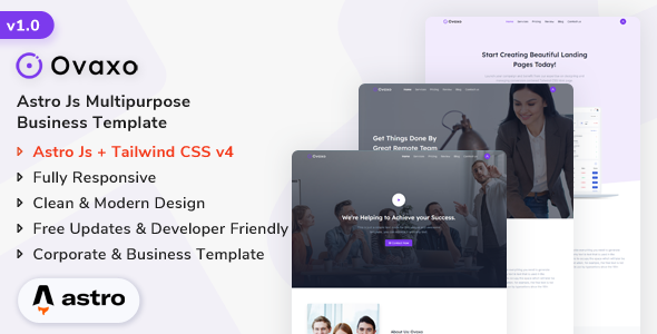 Ovaxo - Astro Js Multipurpose Landing Template