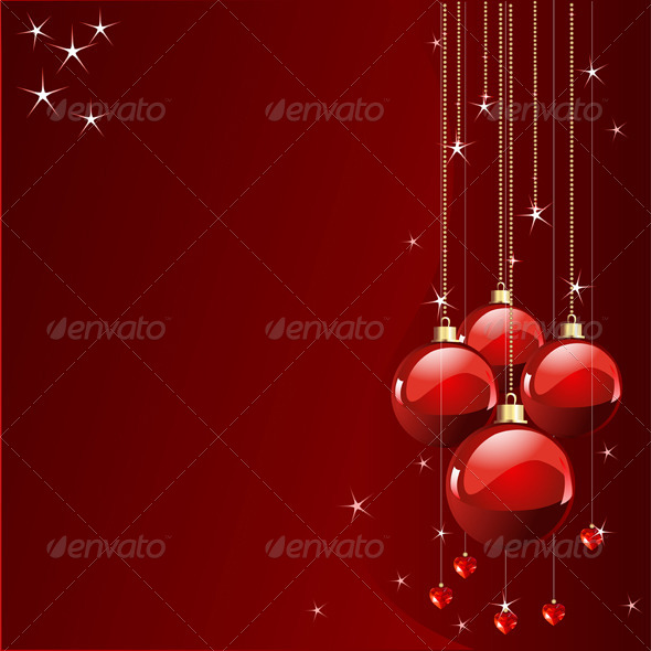 Red Colors Christmas Place Card