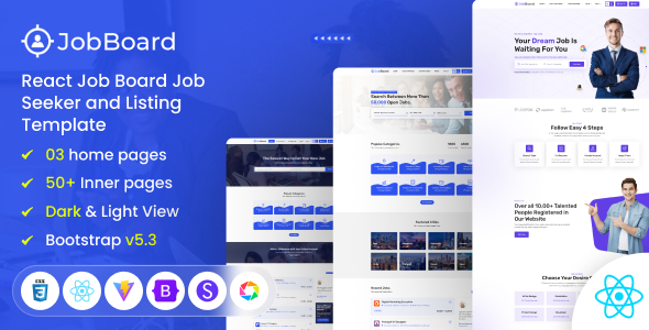JobBoard - React Job Board Job Seeker and Listing Template