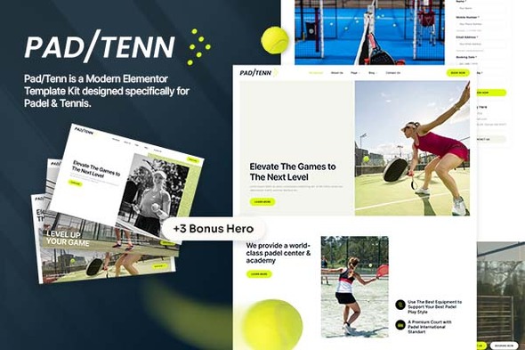 Padtenn - Padel & Tennis Elementor Template Kit