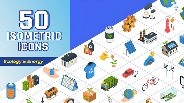 Isometric Icons Ecology and Energy