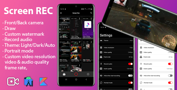 Screen recorder | Camera - Audio - Draw - Watermark