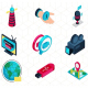 Isometric Icons Communication and Multimedia - VideoHive Item for Sale