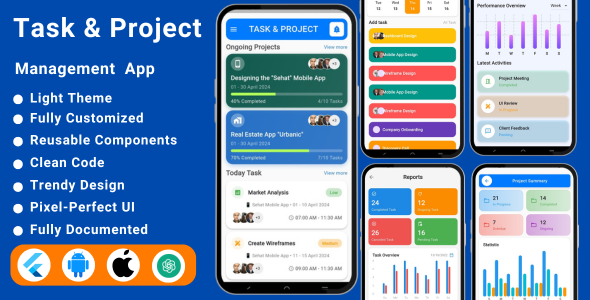 AI-Powered Task & Project Management Flutter App Ui Kit | Employee Management App