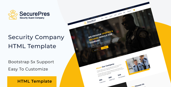 Securepress - Security Company HTML Responsive  Template