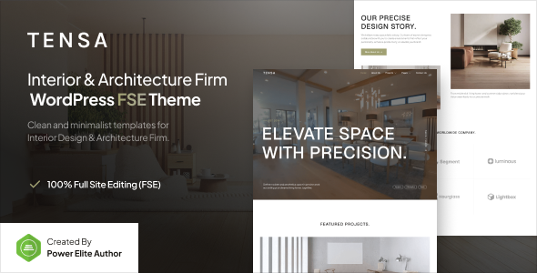 Tensa – Interior Design & Architecture Firm Gutenverse FSE WordPress Theme