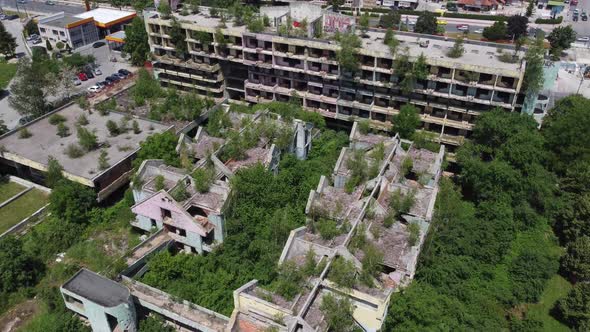 Destroyed and Abandoned Buildings in Sarajevo 4K