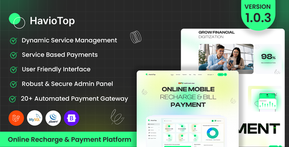HavioTop - Online Recharge & Payment Platform