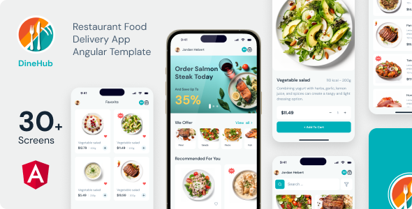 DineHub - Restaurant Food Delivery Angular Mobile App | PWA