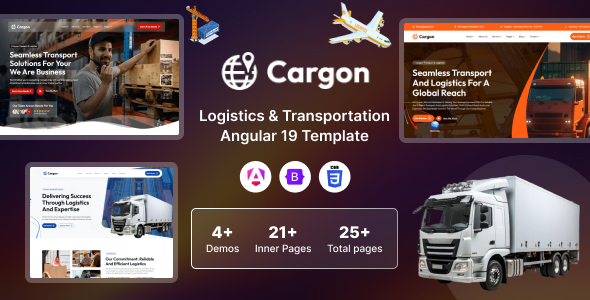 Cargon - Angular 19 Logistics, Cargo & Transportation Template