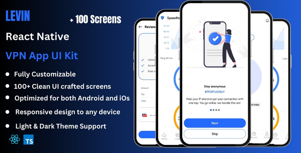 Levin - VPN React Native Expo App Ui Kit