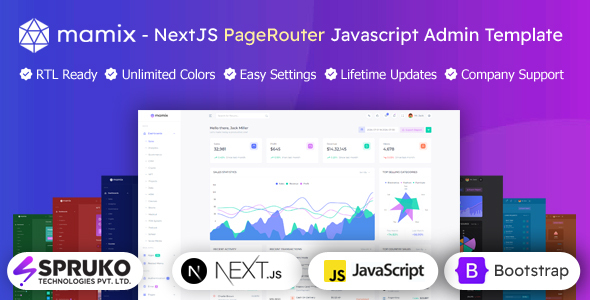 Mamix - Javascript Page Router React Bootstrap NextJS Dashboard Template