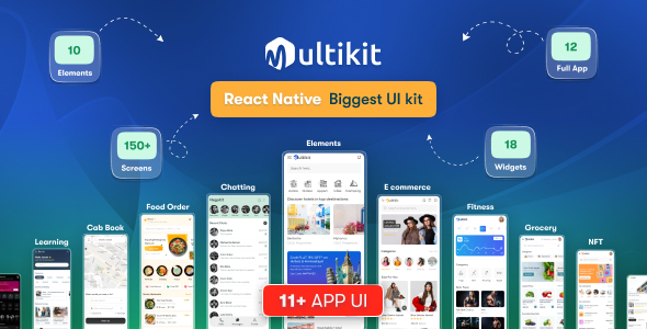 Multikit - Biggest React Native App Template EXPO UI Kit