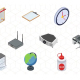 Isometric Icons Office Stationary - VideoHive Item for Sale