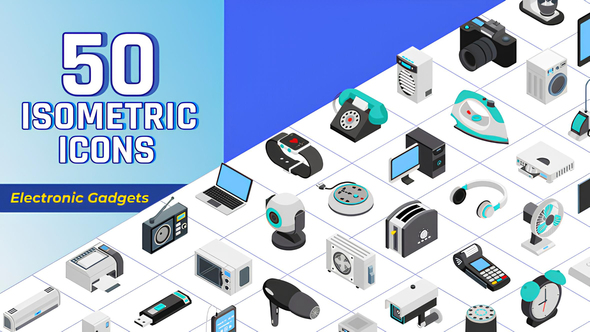 Isometric Icons Electronic Gadgets