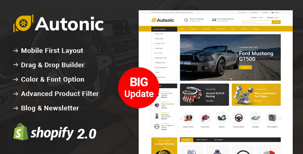 Autonic - Auto Parts Store Shopify 2.0 Responsive Theme