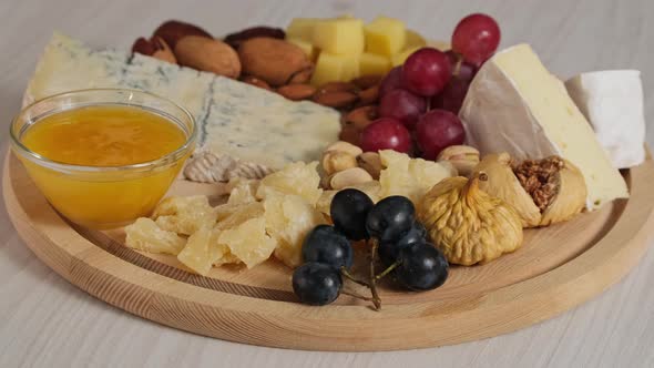 Cheese plate with camembert brie parmesan maasdam dutch chees