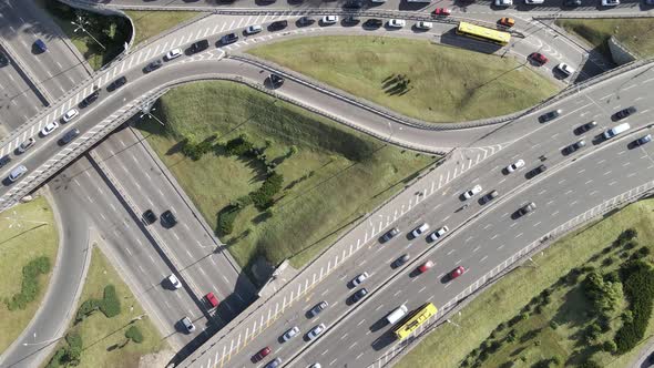 Kyiv. Ukraine: Road Junction. Aerial View