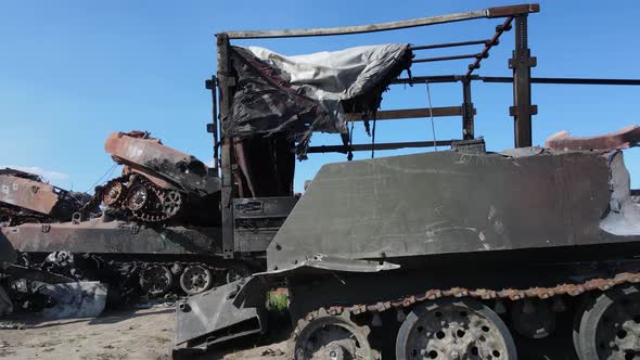 War in Ukraine  Destroyed Military Hardware in Bucha