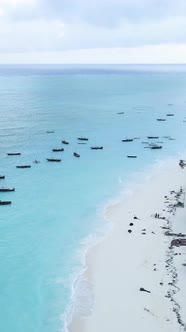 Vertical Video of the Ocean Near the Coast of Zanzibar Tanzania