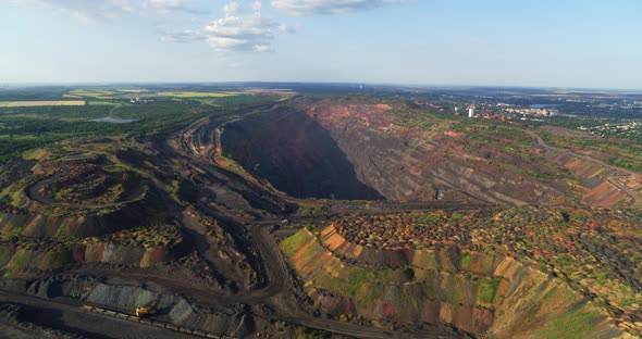 Iron Ore Quarry Open Mining Aerial View