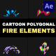 Cartoon Polygonal Fire Elements | After Effects - VideoHive Item for Sale