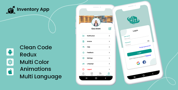 Inventory Management App | Stock Control & Warehouse System | React Native  iOS/Android App Template