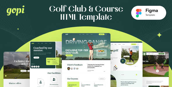 Gopi - Golf Club & Course Figma Template
