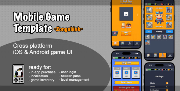Zonguldak - Mobile Game UI Template