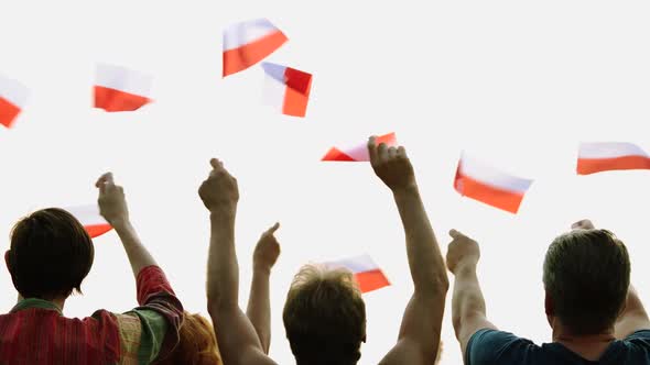 Hands Waving with Flags of Poland