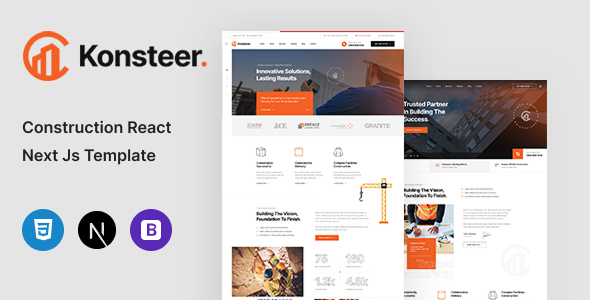 Konsteer - Construction React Next Js Template