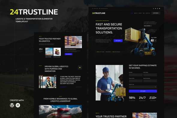 24TrustLine - Logistic & Transportation Elementor Template kit