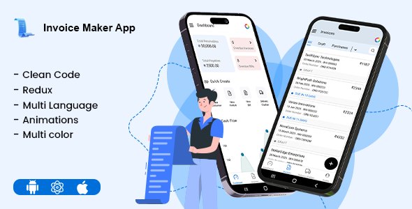 Invoice Maker - Invoice Management | Online Mobile Invoicing React Native iOS/Android App Template