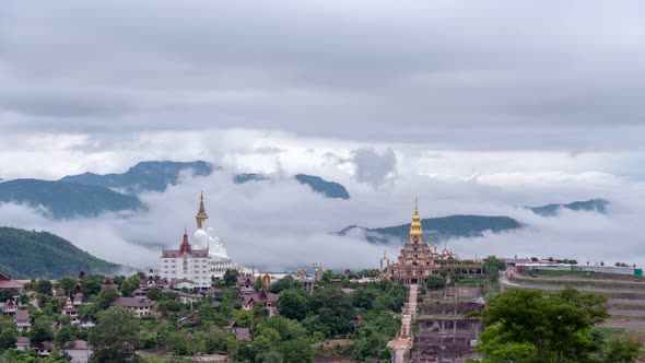 Timelaps Fog Cover Wat Phachonkeaw