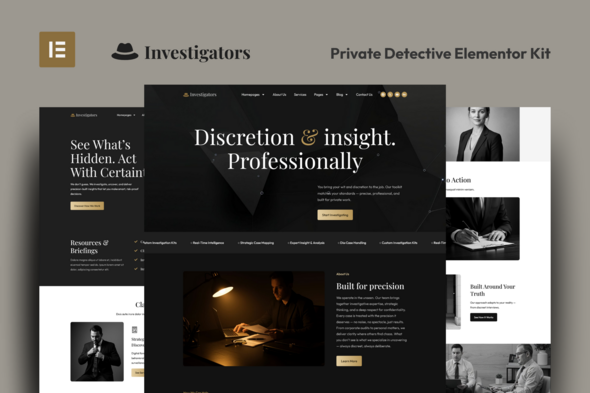 Investigators - Private Detective Elementor Pro Template Kit