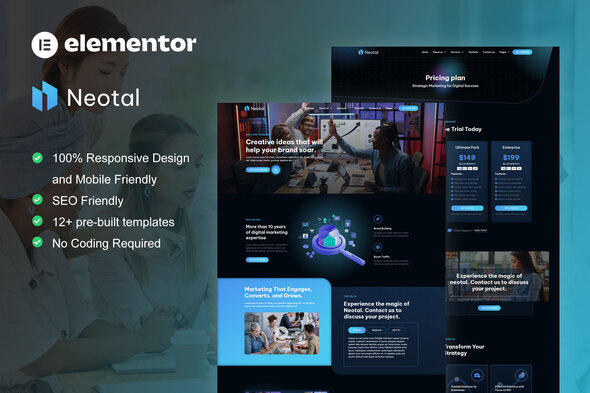 Neotal - Digital Marketing Agency Elementor Pro Template Kit