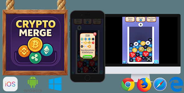 Crypto Coin Merge Suika Game - HTML5 Game (Phaser 3)