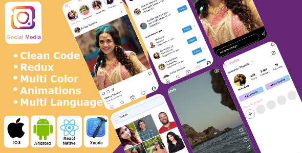 Social Media - Insta Clone | Short Video | Reels | Social React Native iOS/Android App Template