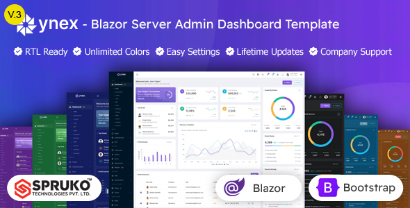 Ynex - Blazor Server Dashboard Panel Template