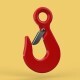 Red Eye Hook Forged Single Lifting Crane Ton Hoist Winch Latch - 3DOcean Item for Sale