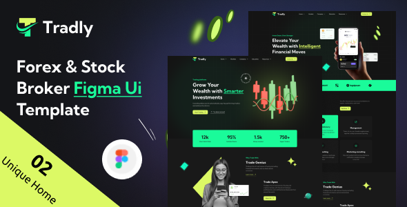 Tradly – Forex & Stock Broker Figma UI Template